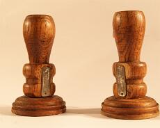 DSC00434 Small candlesticks made from wood taken from old St Laurence bell frame replaced in 1950s