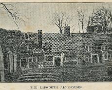 LHG01_0000 Former Churchyard Cottages viewed South from the Church. In spite of the description on this old picture these cottages adjoining St Mary's Churchyard were...