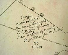 IMG_2176 Detail from Estate Maps from the Claverdon Leys and Pinley estates of EG Wheler-Galton in early 1900s. Note reference to the Great Drought of 1911