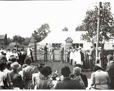 RVH001 Inauguration ceremony for Village Hall gates in 1948