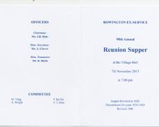 20170131_0001 Programme from the final Ex-Servicemen's Supper held in November 2015